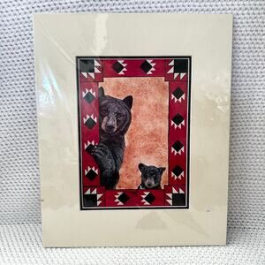 Carol Snow Seneca 1994 Authentic Signed Bear's Paw Black Bear Border Art Print